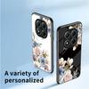 For Xiaomi Poco X7 5G/Redmi Note 14 Pro 5G Case Floral Pattern TPU+Tempered Glass Protective Phone Cover