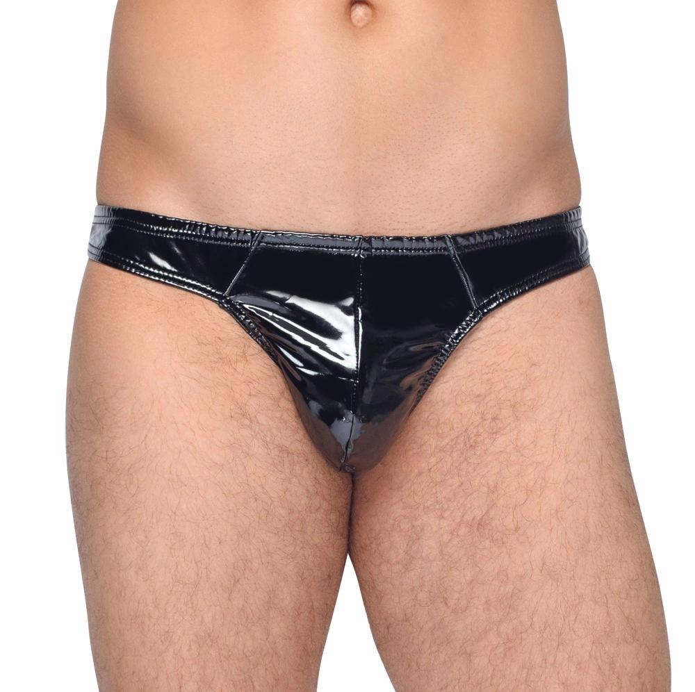 Black Level - Men's Black Glossy Thong L