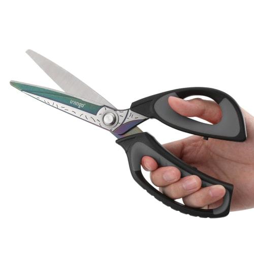LIVINGO Heavy-Duty Scissors ? Professional-grade Sharp Blades for Cutting, Office Use, DIY, and Gardening. Multicolored Titanium Coating for Rust Resi