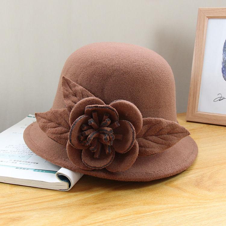 Ретро Цилиндр Женская Мода Британская Шерстяная Шляпа Женская Осенне-Зимняя Фетровая Шляпа Adjustable