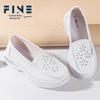 Women's Summer Cowhide Nurse Shoes: Breathable, Soft-Sole, Non-Slip Air Cushion Work Shoes for Comfort