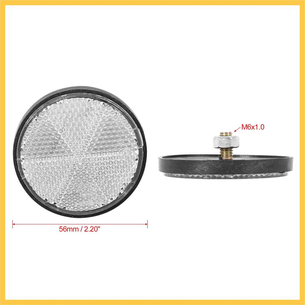 BULLSPANN M6x1.0 Matice s odrazkou pro motocykl Plastová Bílá Dobře odrazivá Šroubovací montáž Odrazka Odrazka s výstražným odrazem