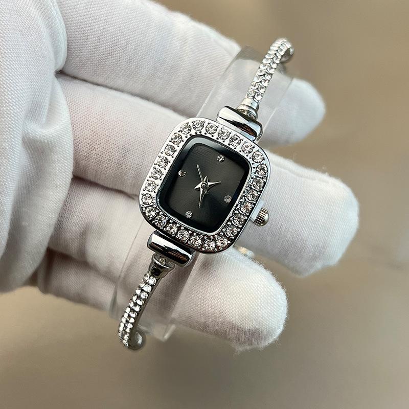 Diamond Bracelet, Small Square Watch, Niche Light Luxury Bracelet, High-end Temperament Women's Watch