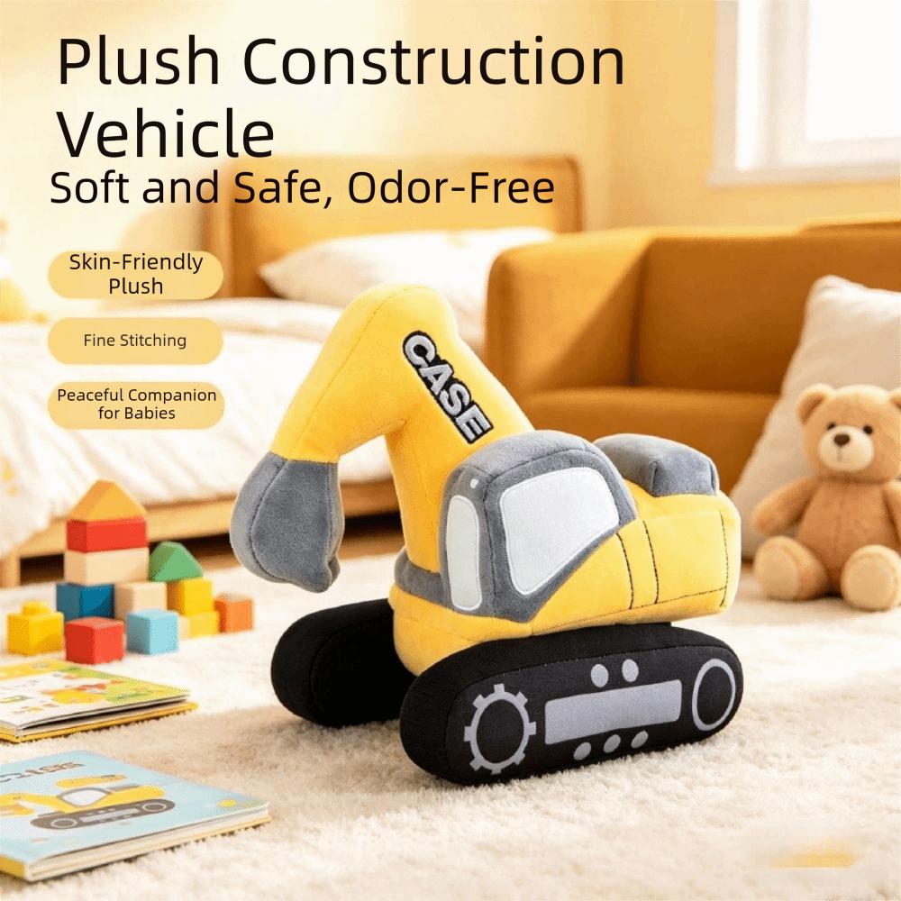 Cushion Excavator Plush Toys Home Decorative Stuffed Excavator Machine Plush Pillow For Boys