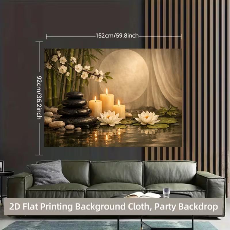 2D Yoga Meditation Backdrop Zen Bamboo Spa Party Photo Booth Background