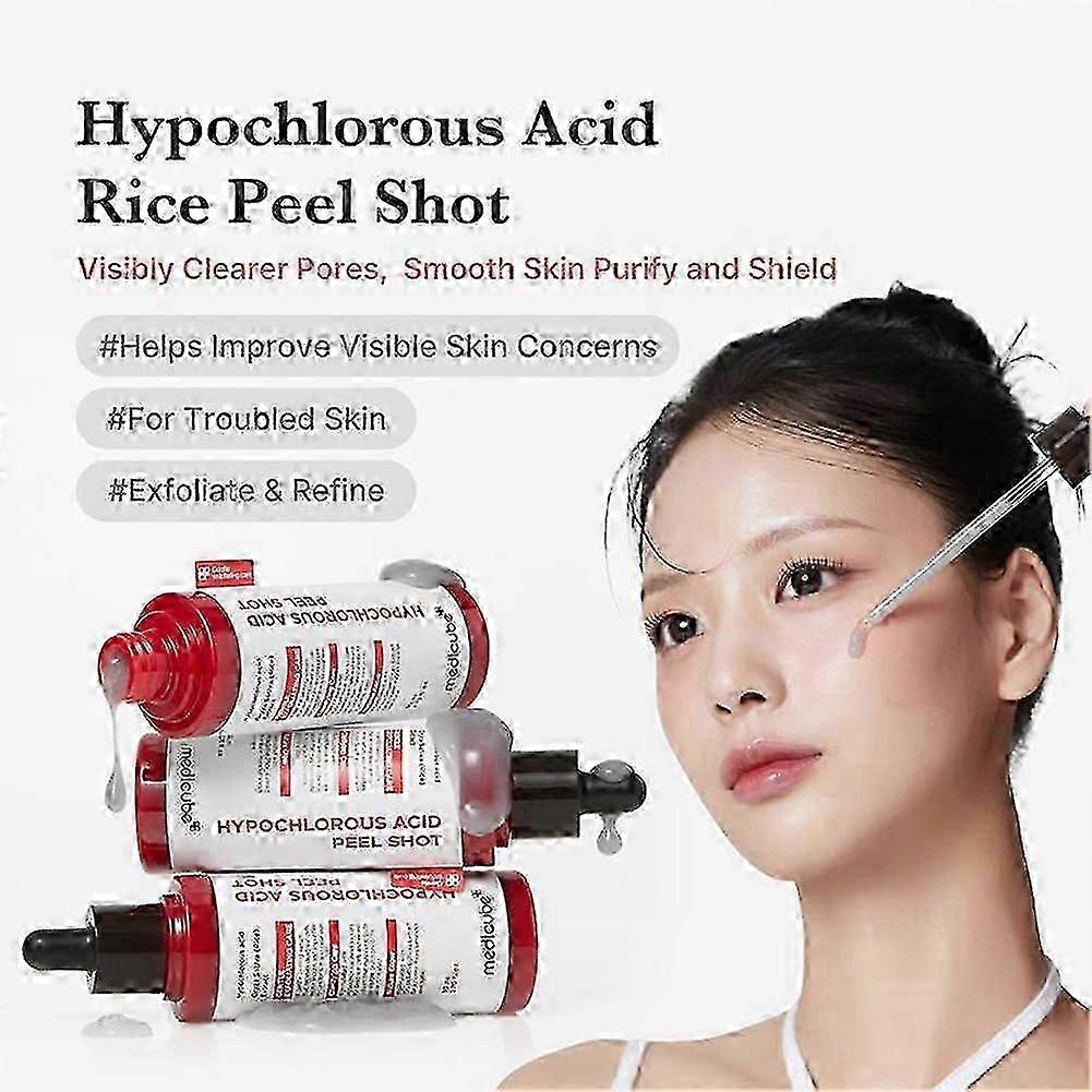 Hypochlorous Acid Rice Peel Shot-Duo For Face Body Gentle Exfoliating Serum for Dead Skin Cells Pore Care Blackheads Excess Sebum Control