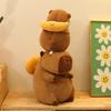 With Croissant Simulation Capybara Toy PP Cotton Stuffed Capybara Doll  Birthday Christmas