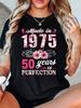 Hergestellt 1975 50 Jahre Perfektion Blumen T-Shirt