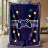 Neon Game Controller Lightning Theme blanket Lightweight Warm Flannel Blanket Decorative Throw Blanket for Home Decoration