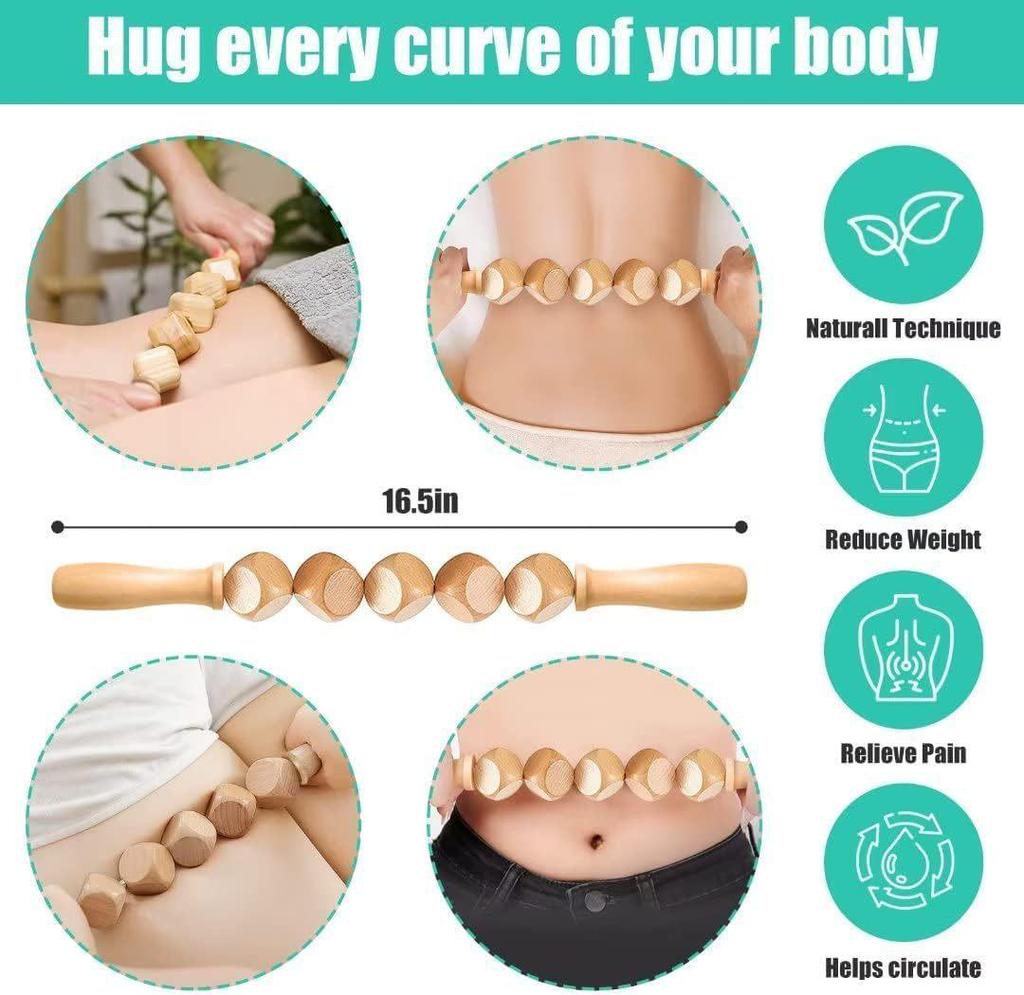 Cross-Border Full Body Massage Stick Set - Includes Waist, Neck, Spine, Back, Shoulder, Leg Roller & Gua Sha for Fitness