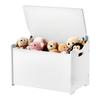 Kids Storage Bench, Wooden Toy Box Chest with Backrest, Large Storage Cabinet with Safety Hinge, Toddlers Storage Bench for Playroom, Living Room or