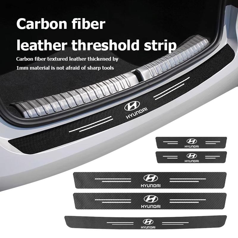 High-quality Carbon Fiber Car Door Sill Protector Strip Decorative Sticker Accessories For Hyundai i10 i20 i30 i40 ix20 ix35 TT34