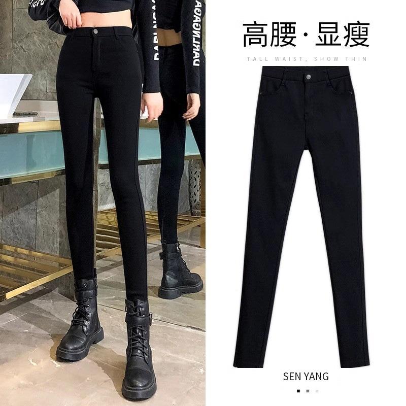 Black Leggings Women's Summer Thin Outer Wear New Tight Pencil Spring and Autumn Small Black Pants Women's Leggings