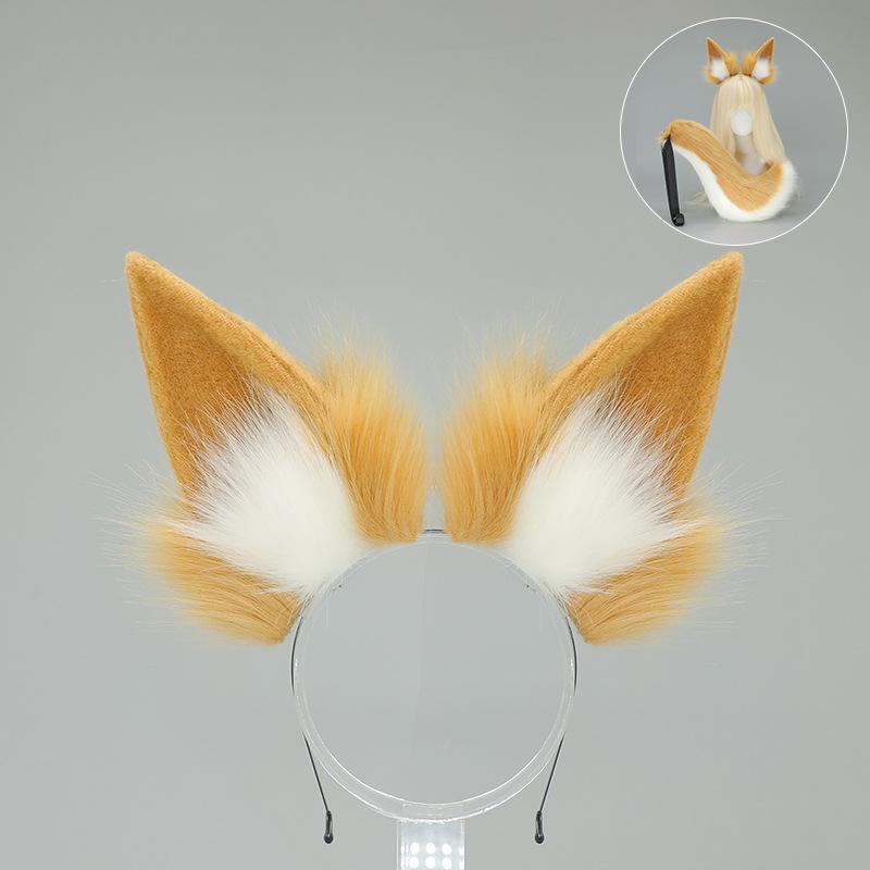 Tamamo - No - Mae Cat Girl Cosplay Set - Fluffy Ear Headband & Tail (Anime Convention Prop)