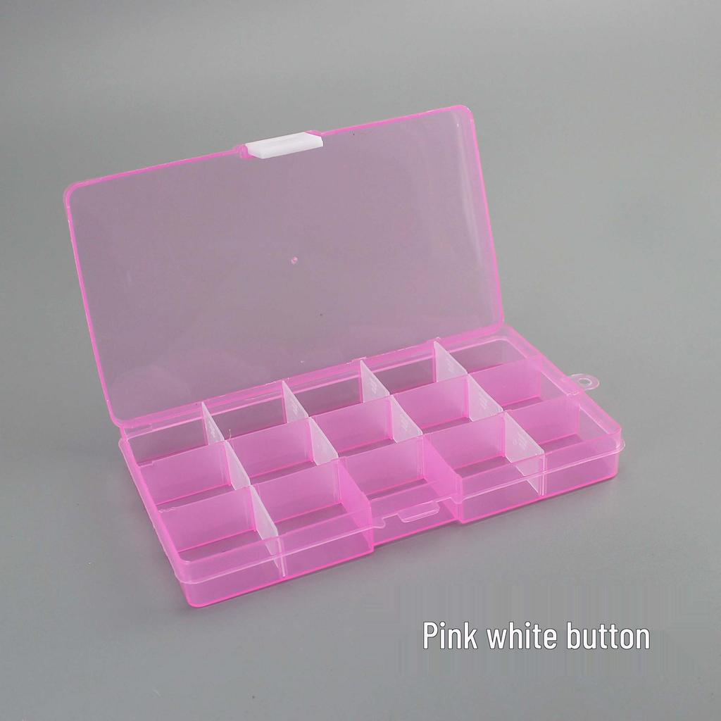 Transparent 15-Compartment Removable Plastic Storage Box for Fishing Tackle.