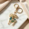Keychain Pendant Sparkling Rhinestones Inlaid Goat Design Key Holder with Lobster Clasp Lightweight Car Hangers Decorative Pendant
