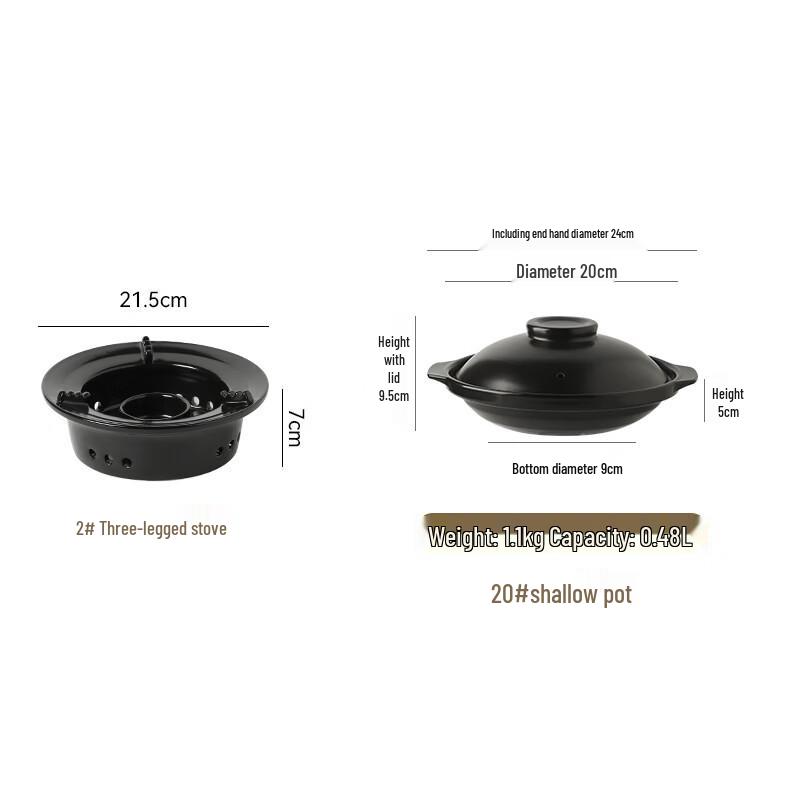 LIEI Ceramic Mini Hotpot with Alcohol Stove