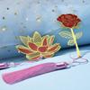 Aesthetic Metal Lucky Clover Bookmark with Tassel Set Exquisite Retro Floral Brass Bookmark for Book Creative Design Book Tab