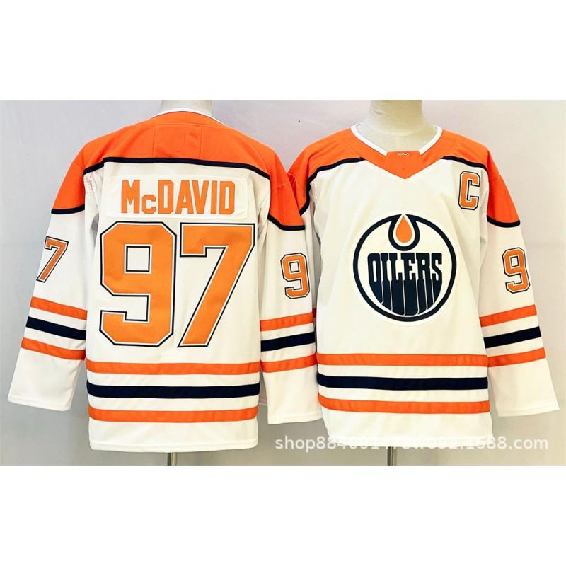 Mens Retro Ice Hockey Jersey Custom Embroidered 97 99 McDavid Gretzky Style Cotton Blend Training Shirt