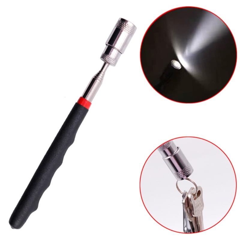Extendable Magnetic Telescoping Pick Up Tool Telescoping Magnetic Pickup with LED Light Telescopic Magnetic Stick