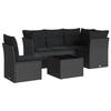 VidaXL Salon de jardin 6 pcs avec coussins noir résine tressée 3249484