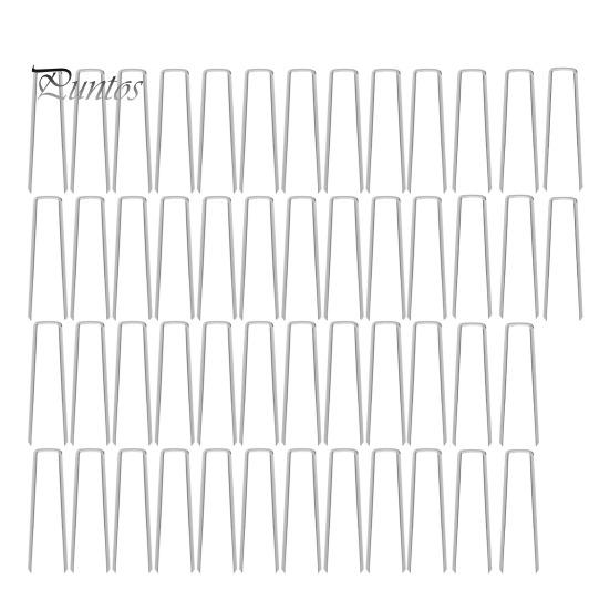 

50 шт. садовых колышков из оцинкованной стали U-образные ландшафтные колышки, устойчивые к ржавчине, многоразовые наземные колышки для защиты газона от сорняков 50pcs