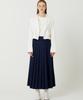 The Studio K Two-Way Cotton Pleated Long Skirt (Navy)