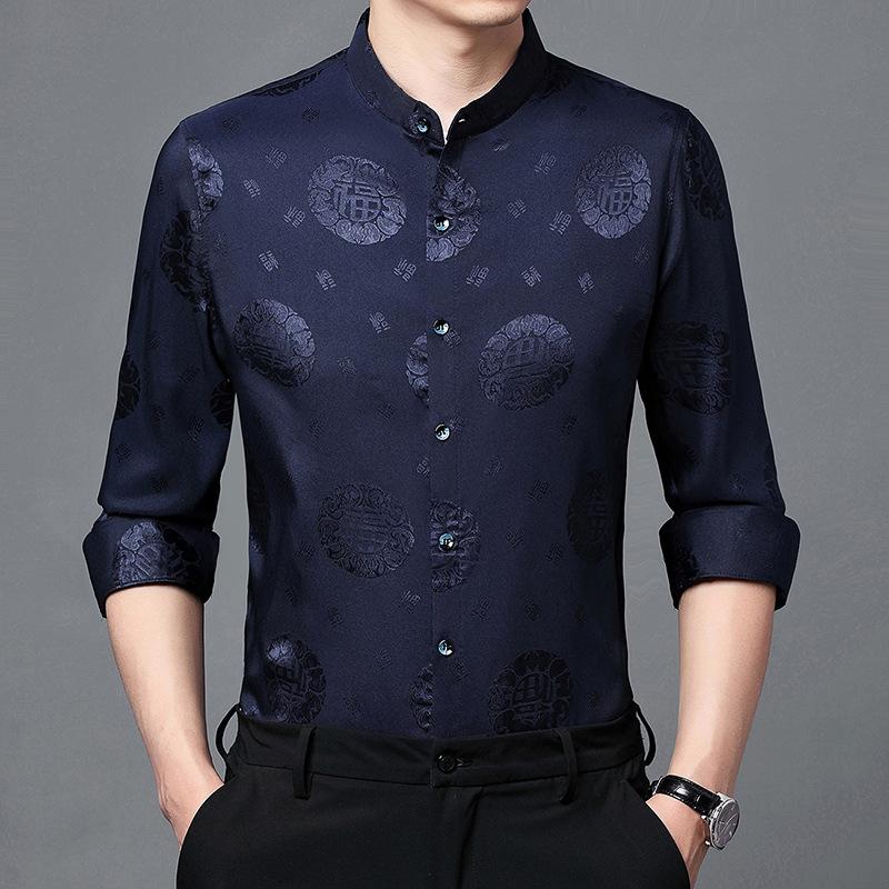 Новая рубашка с воротником-стойкой — фото 4