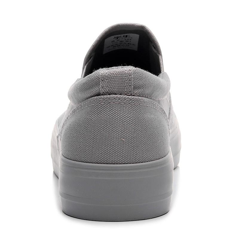 New Loafers Men Slip-on Casual Shoes Full Grey Thickened Canvas Footwear Breathable Sneakers Vulcanized Shoes Tenis Masculino