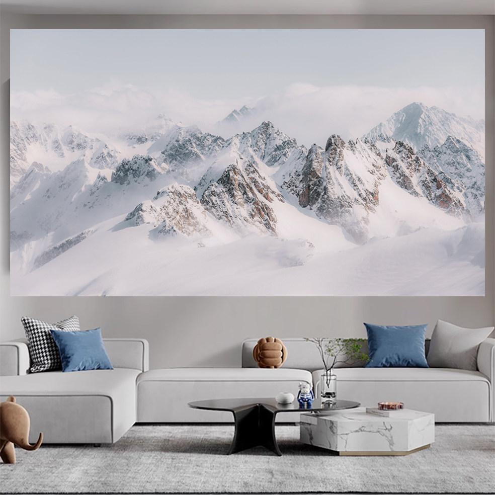 Солнечная Золотая Гора Настенный Гобелен Декор Снежная Вершина Головы Кровати для Спальни Гостиной 74x94cm(29x37in)