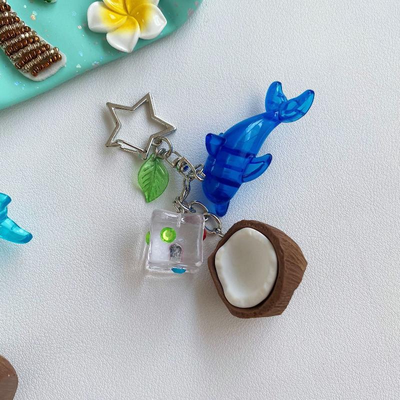 Unique Design Y2K Dolphin Keychain 1Pcs Retro Alloy Charm Fashion Pendant for Purse Backpack Bag Decor