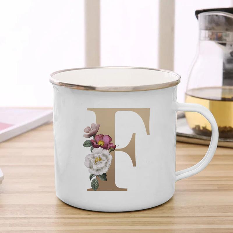 26 A To Z Initials Glod Letter Mugs Print Enamel Mug Coffee Cup Drinkware Personalized Gift Unusual Tea Cup Cupshe Custom Cups