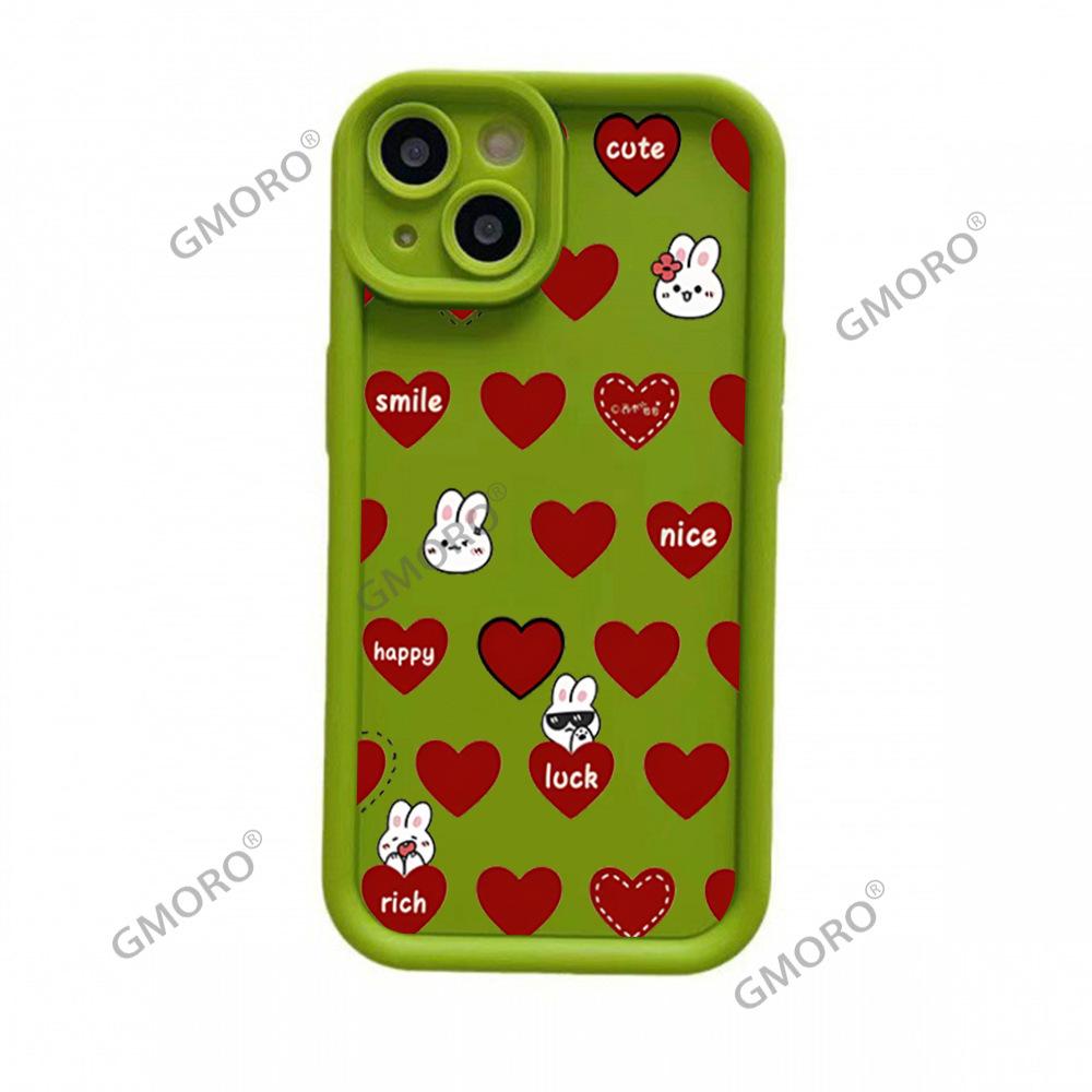 Hot-selling Trendy Brand Love Rabbit Mobile Phone Case Apple 17 Pro Girly iPhone15 Matte Silicone Case