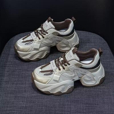 Nowy trend sznurowane buty sportowe w stylu college'owym, buty typu "dad shoes" dla kobiet, wszechstronne buty na platformie, modne buty damskie
