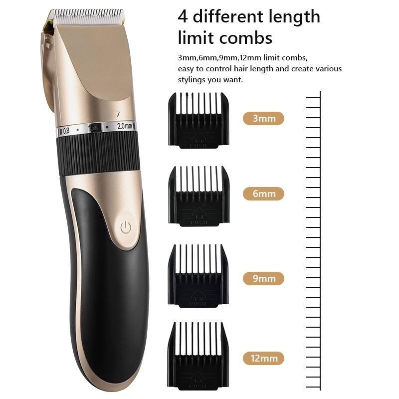 Professional Hair Clipper Rechargeable Men's Barber Beard Trimmer Low Noise Adult Kid Haircut Hair Cutting Machine