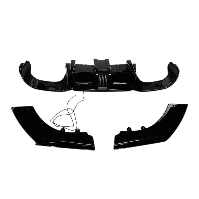 For BMW 2 Series M2 M2C F87 Coupe 2016-2026 Competition V Style 3/Pcs Bumper Rear Diffuser Lip Spoiler Body Kits Glossy Black