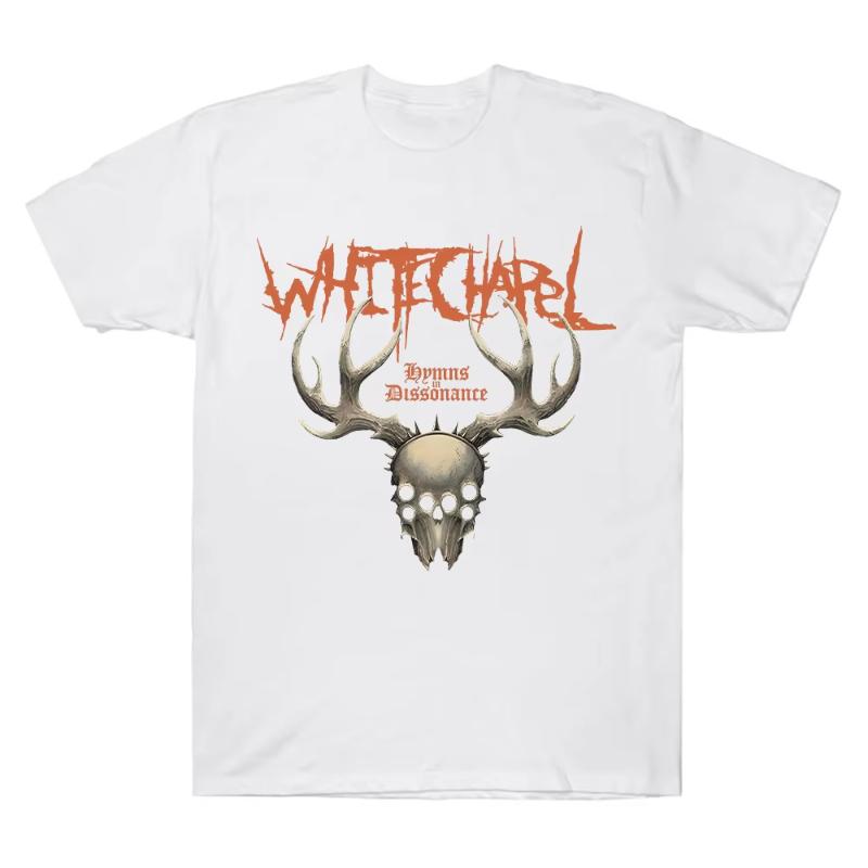 

Whitechapel Cotton T-Shirt Whitechapel Hymns in Dissonance Graphic T Shirts Retro Gothic Casual Round Neck Short Sleeve Unise... S