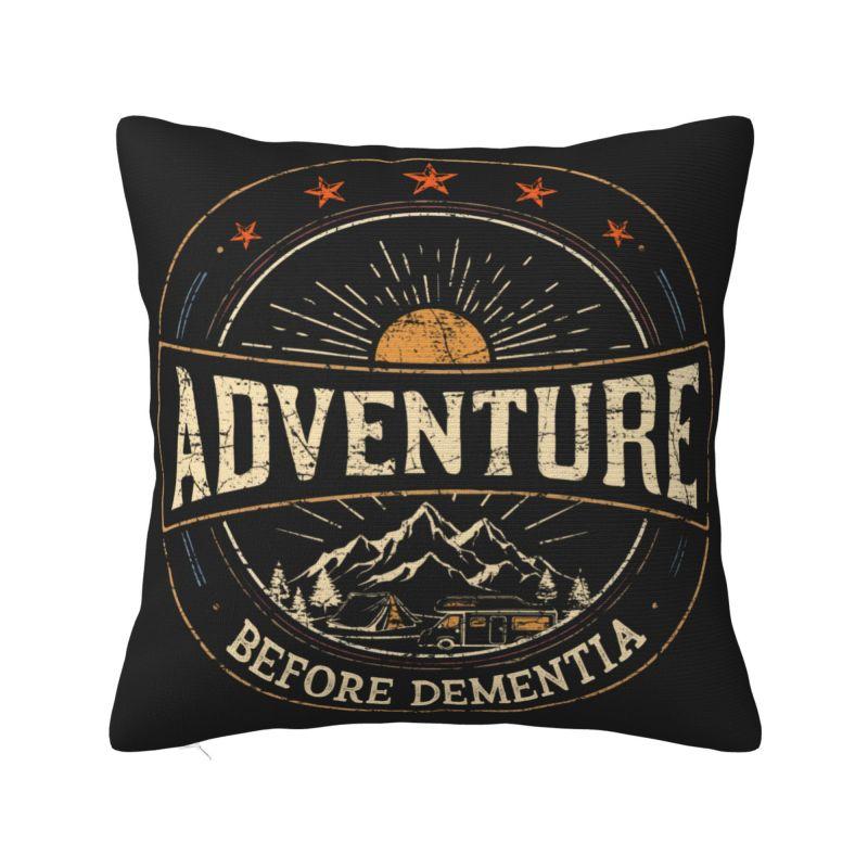 Camping Hiking Mountain Nature River Cushion Cover Soft Adventure Camper Throw Pillow for Sofa Square Pillowcase Home Decorative