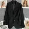 Four Seasons Women's Khaki Suit Jacket Spring Autumn CollectionElegant High-End Street Style for The Leisure Season