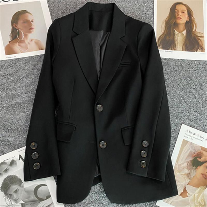 Four Seasons Women's Khaki Suit Jacket Spring Autumn CollectionElegant High-End Street Style for The Leisure Season