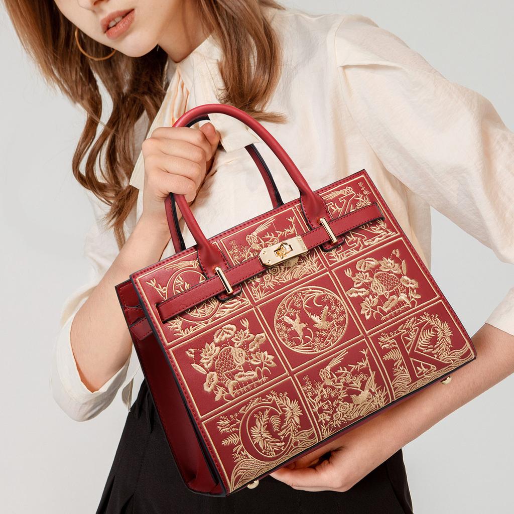 Mother'S Day Gift Embroidered Bride For Mother Red Wedding Bag Mother-In-Law High-End Handbag Messenger Women'S Bag