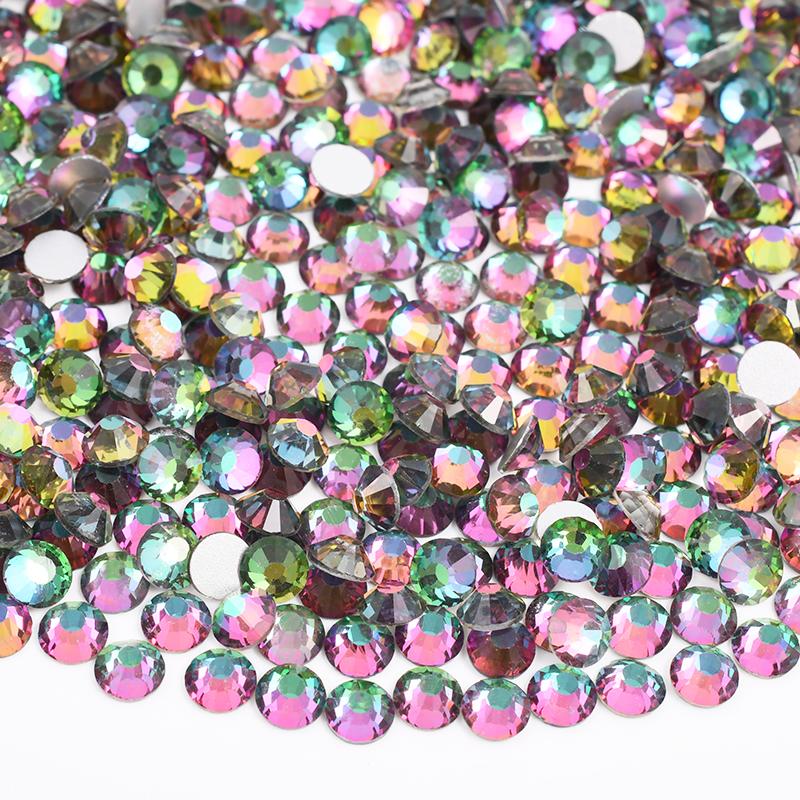 Glitter SS6 SS12 SS16 SS20 Light Rose Flat Back Crystal Stones Applique Non Hotfix Strass Glass Nail Rhinestone for DIY Craft