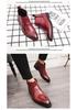 Plus Size Men's High Top Leather Chelsea Boots with Zipper and Brogue Design, Pointed Toe Martin Style.