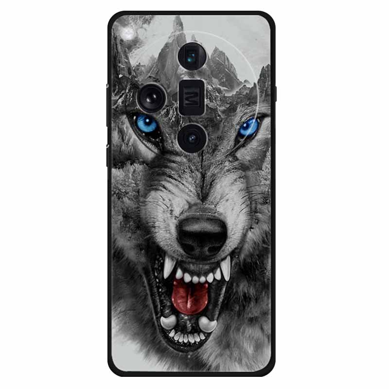 Funda For Oppo Find X7 Ultra Case Find X7 Silicone Space Wolf TPU Soft Phone Cover For OPPO Find X7 Pro/ X7 Ultra Case Cat Coque