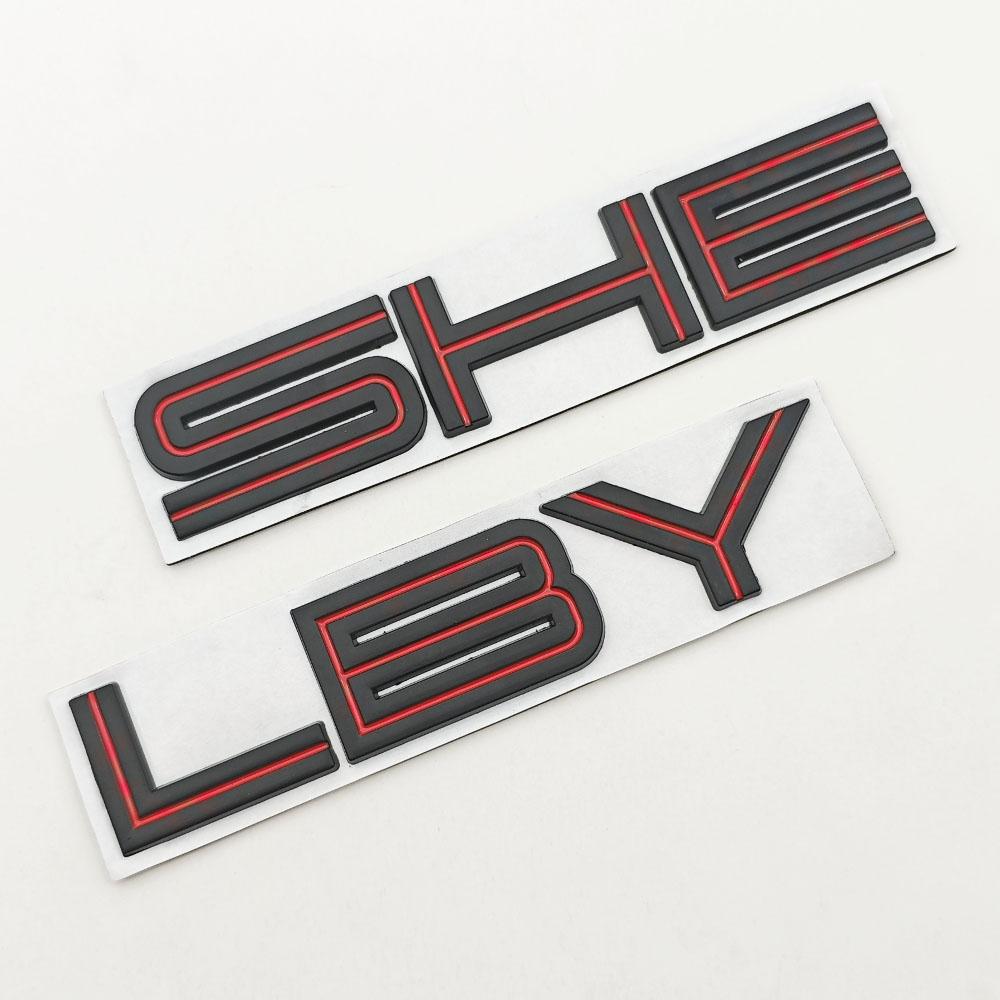 3D Metal Car Sticker Letters SHE LBY Logo Emblem Fender Door Rear Trunk Accessories