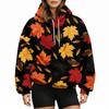 Damen Kapuzenpullover mit Blätterprint und Tasche für Haustiere für Freizeitkleidung