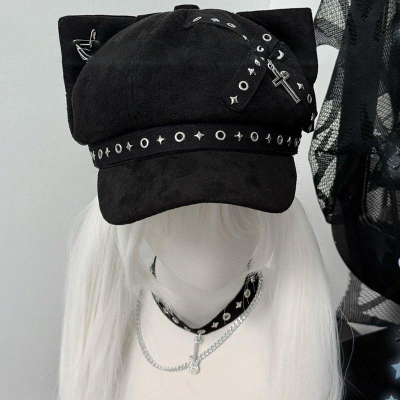Trendy Painter Hat Eyelet Fashion Hat British Beret for Dating Photography Cabbie Headwear Painter Hat