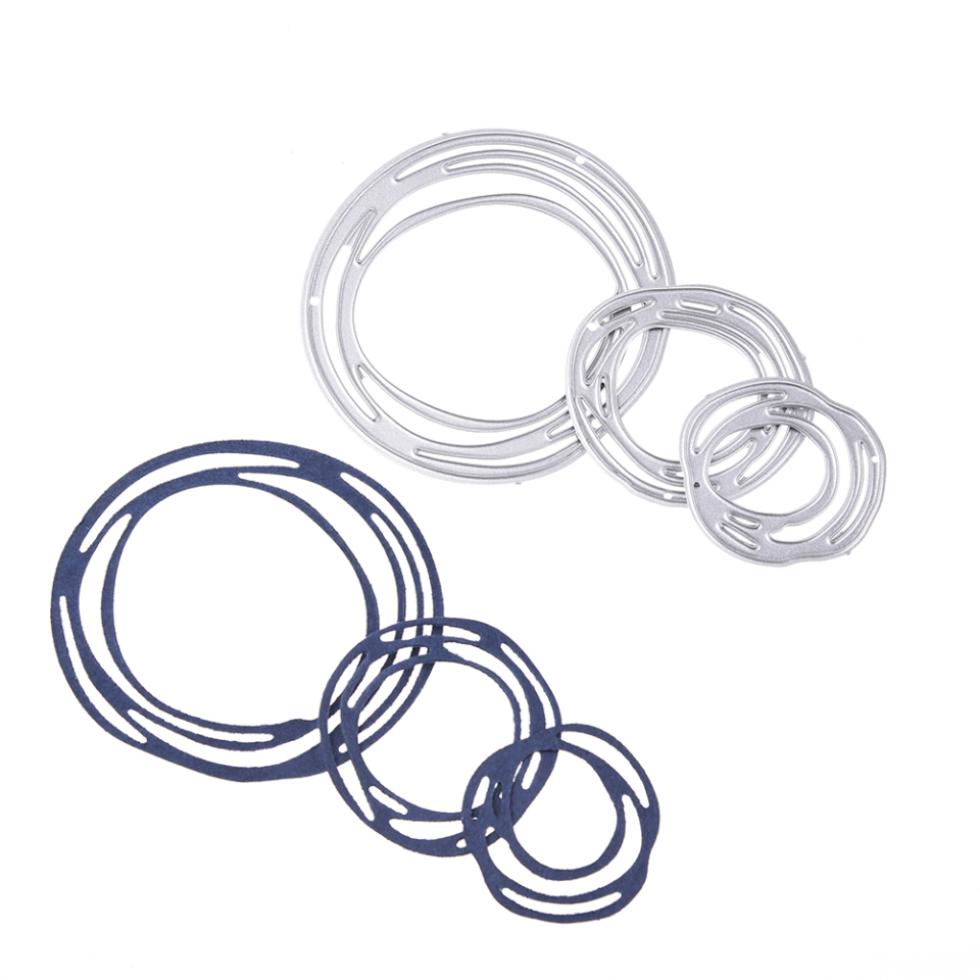 Circle 3pcs/set Metal Cutting Dies Scrapbooking Silvery Carbon Steel Embossing Stencil Paper Album Cards Making