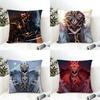 Genshin Impact Capitano Thrain Cushion Cover Eco Linen Pillow Case DoubleSided Print Breathable Durable Zipper Home Decor Gift