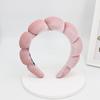 Women Headband Solid Color Elastic Puffy Sponge Lightweight Anti-slip Hair-fixed Regular Fit Bath Washing Face Hair Hoop Hair Accessories